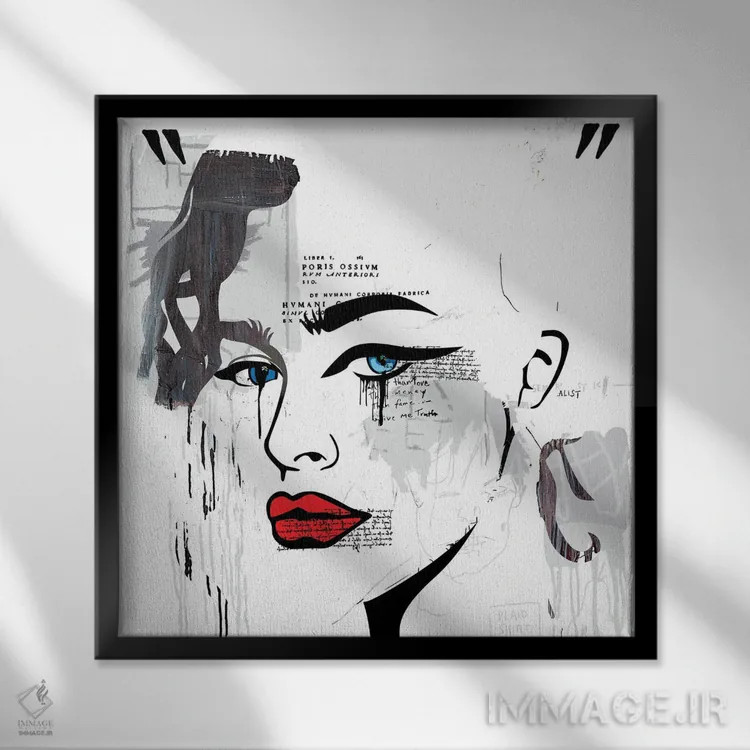 تابلو دختر کلاسیک یونانی اثر دای کریس آرت (هنرمند) - نمای قابدار مشکی