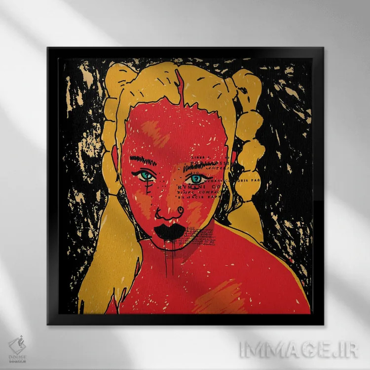 تابلو هیبرید باشکوه اثر دای کریس آرت (هنرمند) - نمای قابدار مشکی