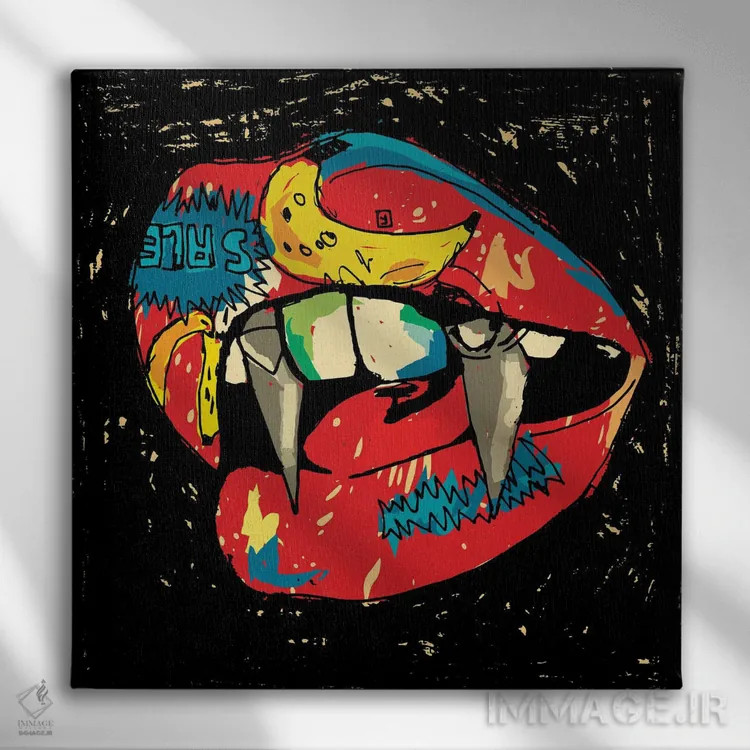 تابلو فَنگز طراح ۲۰۲۰ اثر دای کریس آرت (هنرمند) - نمای روبهرو روی دیوار