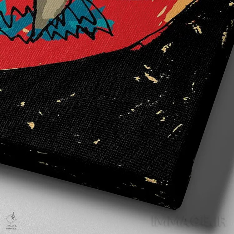 تابلو فَنگز طراح ۲۰۲۰ اثر دای کریس آرت (هنرمند) - نمای نزدیک بافت بوم