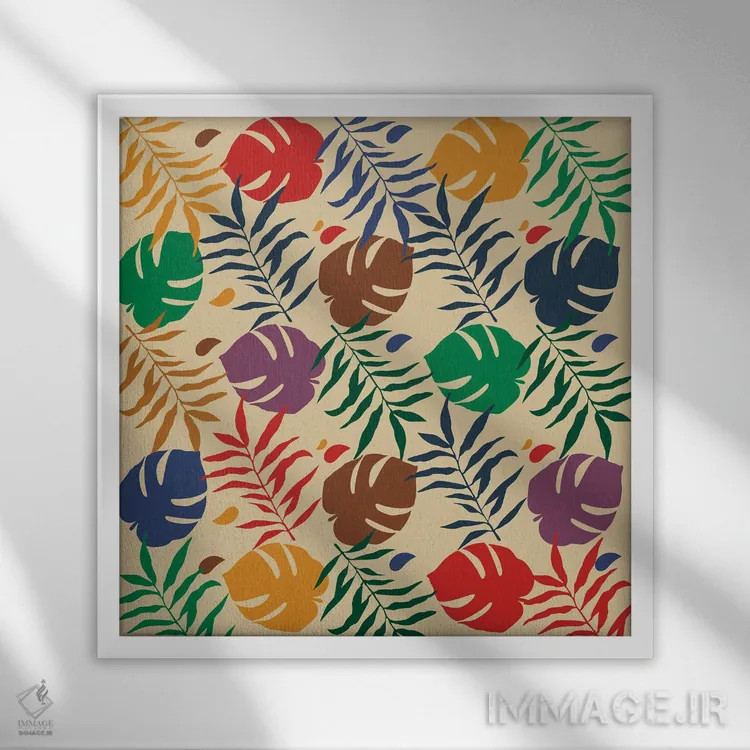 تابلو طرح گلهای هایپبست اثر دای کریس آرت (هنرمند) - نمای قابدار سفید