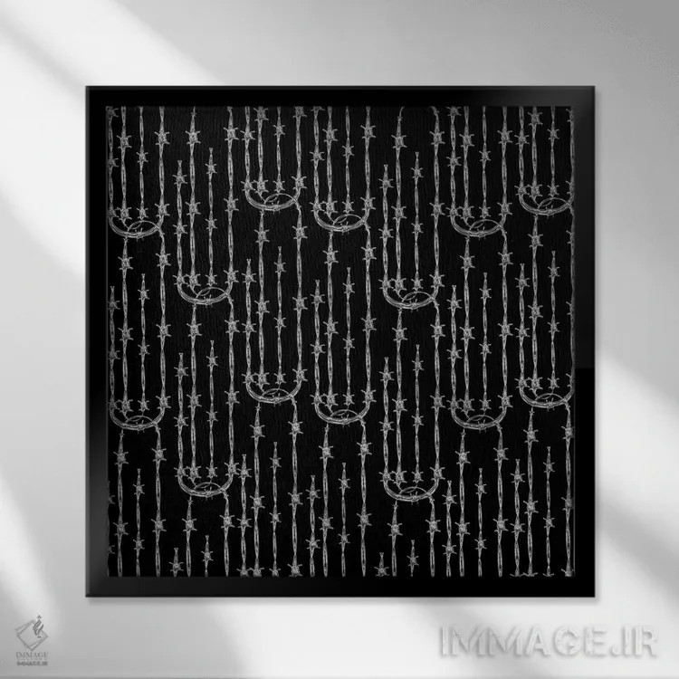 تابلو طرح گیره کاغذی سیم خاردار اثر دای کریس آرت (هنرمند) - نمای قابدار مشکی