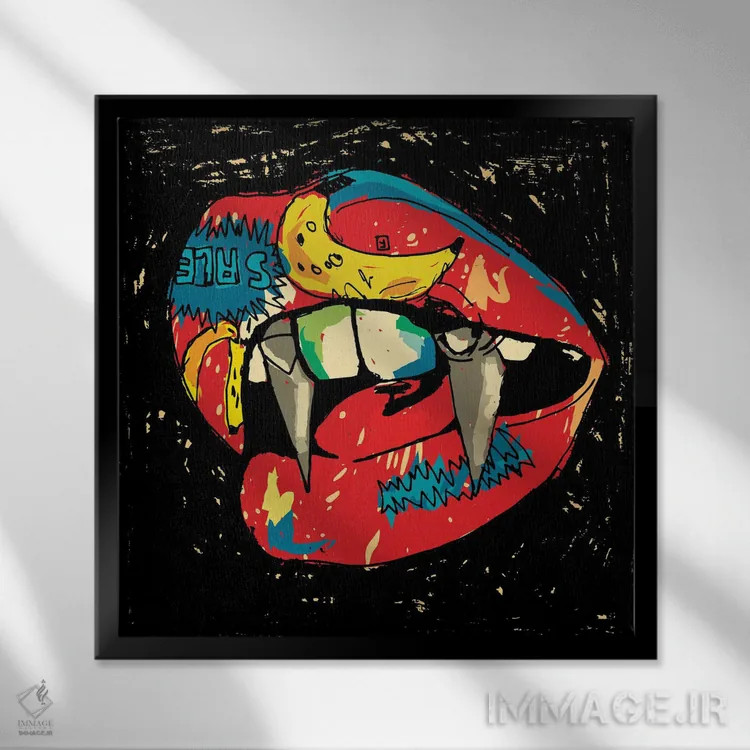 تابلو فَنگز طراح ۲۰۲۰ اثر دای کریس آرت (هنرمند) - نمای قابدار مشکی