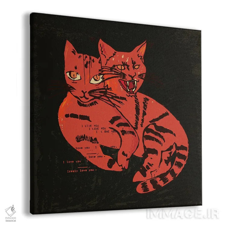 تابلو یک گربه دو حال و هوا اثر دای کریس آرت (هنرمند) - نمای پرسپکتیو محصول