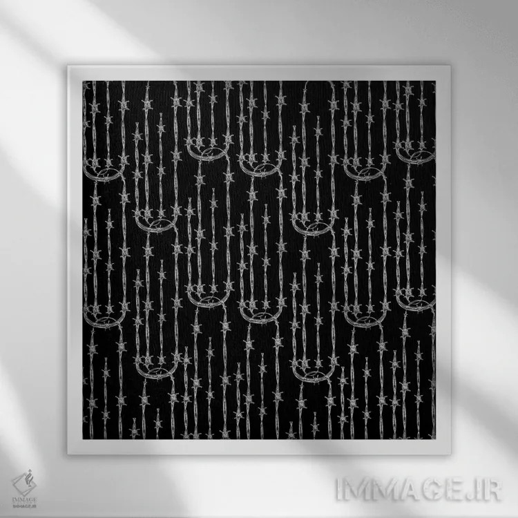 تابلو طرح گیره کاغذی سیم خاردار اثر دای کریس آرت (هنرمند) - نمای قابدار سفید