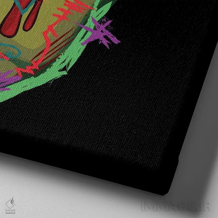 تابلو دختر طراح خونی اثر دای کریس آرت (هنرمند) - نمای نزدیک بافت بوم