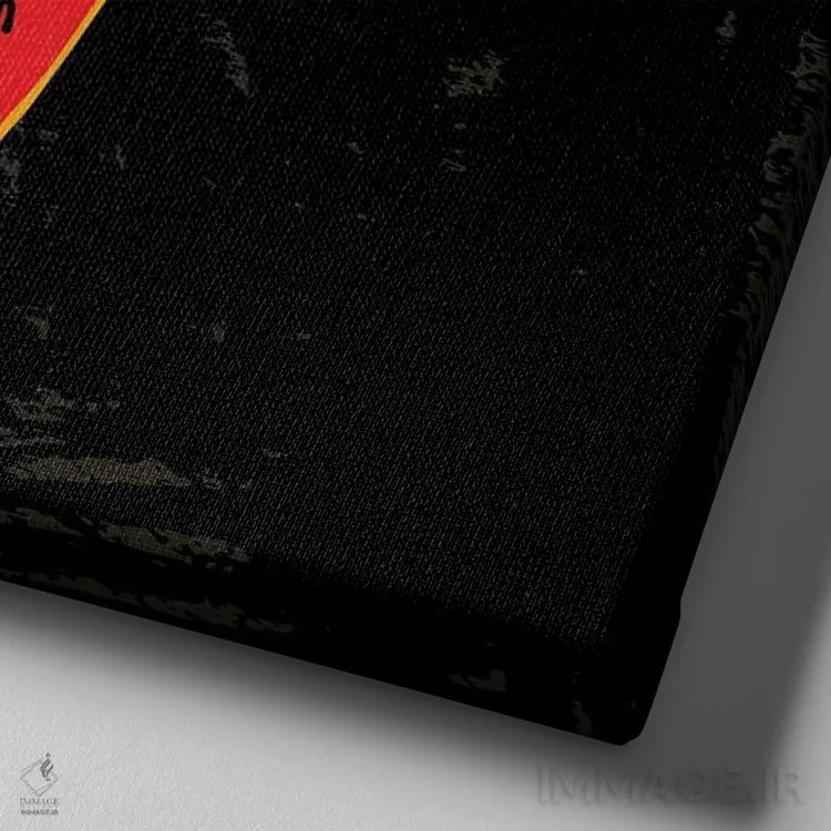 تابلو گربه و مار (شعلههای زرد) اثر دای کریس آرت (هنرمند) - نمای نزدیک بافت بوم