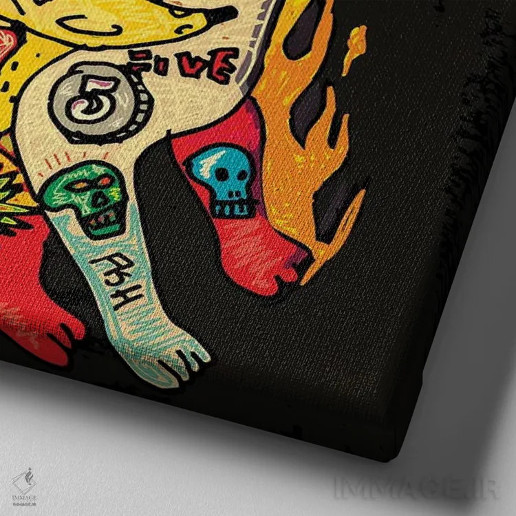 تابلو دو گربه فروشگاهی اثر دای کریس آرت (هنرمند) - نمای نزدیک بافت بوم