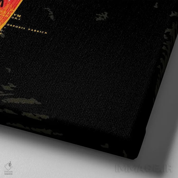 تابلو گربه و مار (به سبک خطخطی) اثر دای کریس آرت (هنرمند) - نمای نزدیک بافت بوم