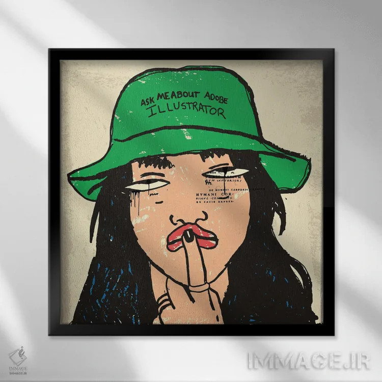 تابلو از من درباره ادوبی ایلاستریتور بپرسید اثر دای کریس آرت (هنرمند) - نمای قابدار مشکی