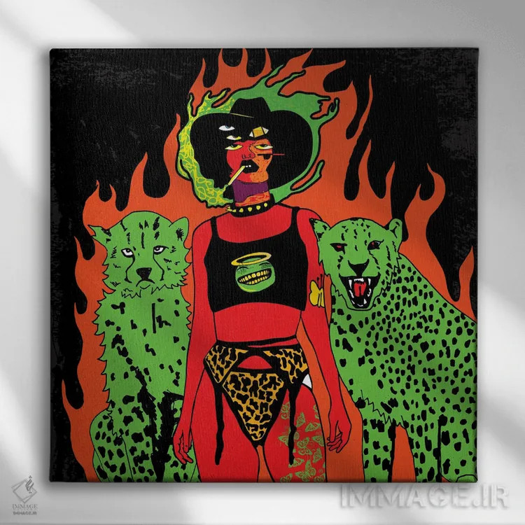 تابلو نگهبانان اثر دای کریس آرت (هنرمند) - نمای روبهرو روی دیوار