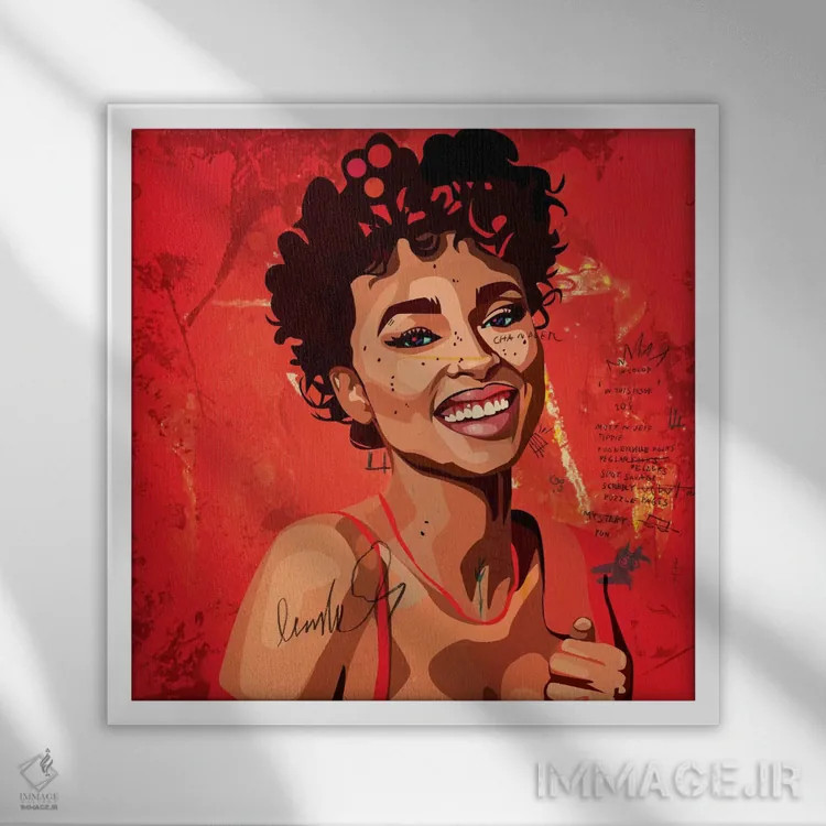 تابلو اشلی بلیک دوم (اثر هنری) اثر دای کریس آرت (هنرمند) - نمای قابدار سفید