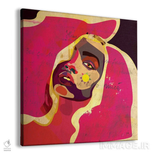 تابلو دختر با رنگهای بازیگوش اثر دای کریس آرت (هنرمند) - نمای پرسپکتیو محصول