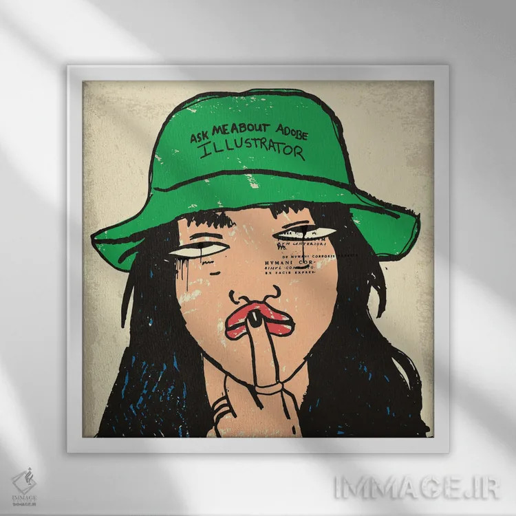 تابلو از من درباره ادوبی ایلاستریتور بپرسید اثر دای کریس آرت (هنرمند) - نمای قابدار سفید