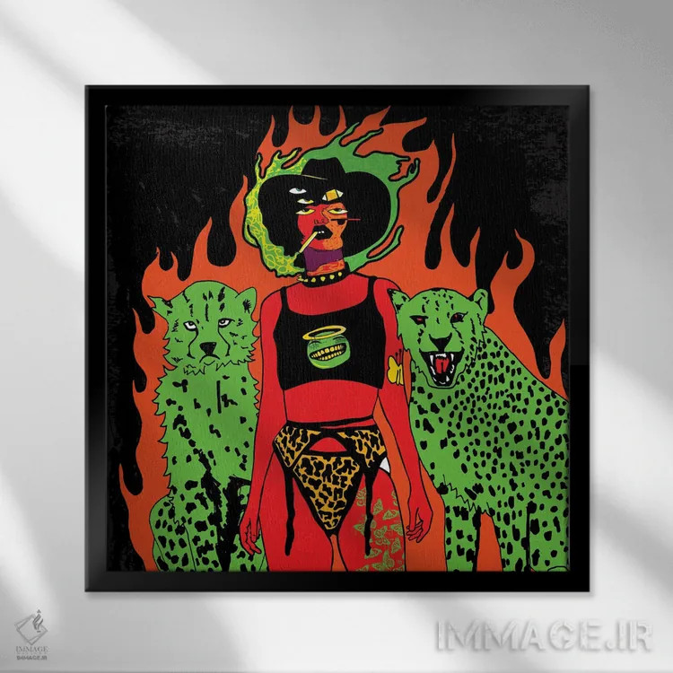 تابلو نگهبانان اثر دای کریس آرت (هنرمند) - نمای قابدار مشکی