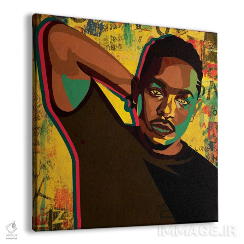 تابلو کندریک (احتمالاً کندریک لامار) اثر دای کریس آرت (هنرمند) - نمای پرسپکتیو محصول