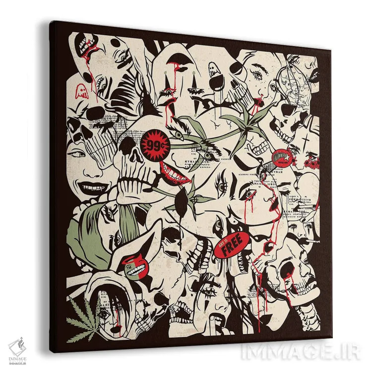 تابلو کاغذ دیواری چهرهها اثر دای کریس آرت (هنرمند) - نمای پرسپکتیو محصول