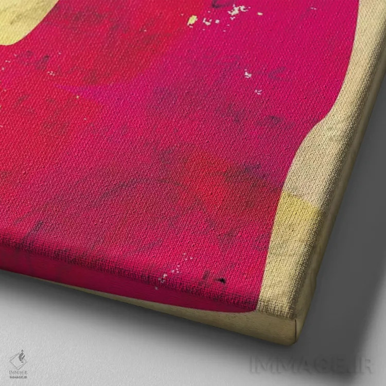 تابلو دختر با رنگهای بازیگوش اثر دای کریس آرت (هنرمند) - نمای نزدیک بافت بوم