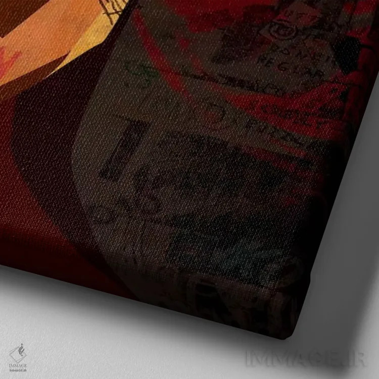 تابلو دختر قبیلهای اثر دای کریس آرت (هنرمند) - نمای نزدیک بافت بوم