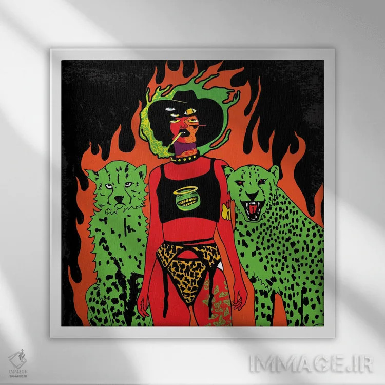 تابلو نگهبانان اثر دای کریس آرت (هنرمند) - نمای قابدار سفید