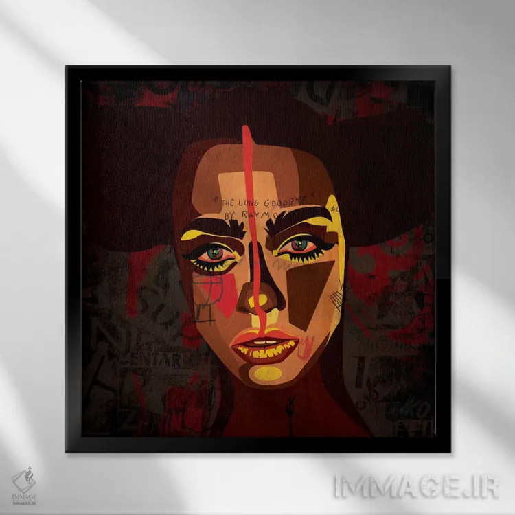 تابلو دختر قبیلهای اثر دای کریس آرت (هنرمند) - نمای قابدار مشکی