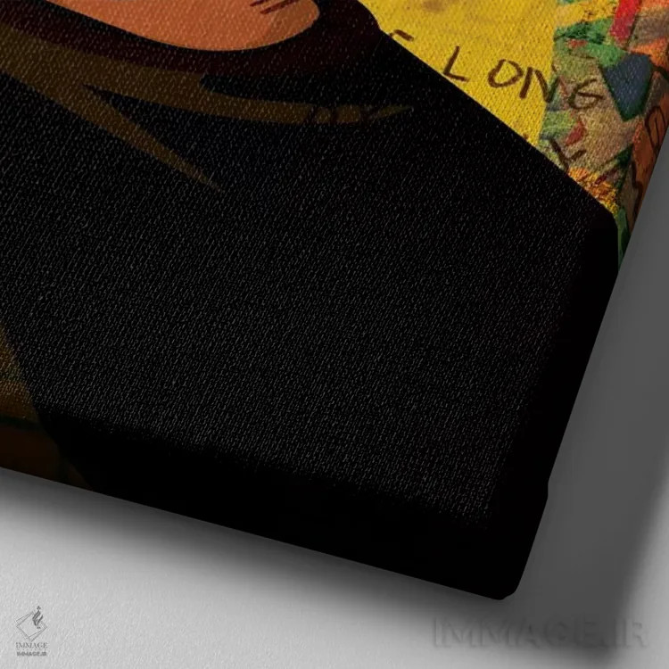 تابلو کندریک (احتمالاً کندریک لامار) اثر دای کریس آرت (هنرمند) - نمای نزدیک بافت بوم