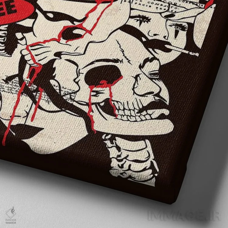 تابلو کاغذ دیواری چهرهها اثر دای کریس آرت (هنرمند) - نمای نزدیک بافت بوم