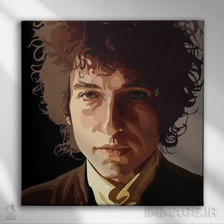 تابلو باب دیلن اثر دای کریس آرت (هنرمند) - نمای روبهرو روی دیوار