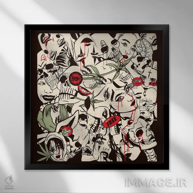 تابلو کاغذ دیواری چهرهها اثر دای کریس آرت (هنرمند) - نمای قابدار مشکی