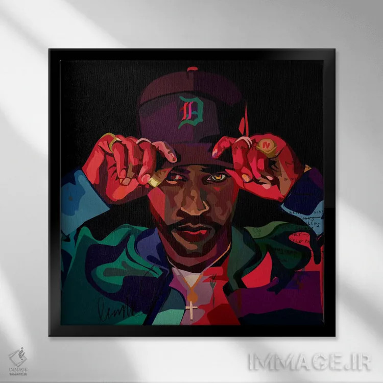 تابلو بیگ شان دوم (هنرمند) اثر دای کریس آرت (هنرمند) - نمای قابدار مشکی