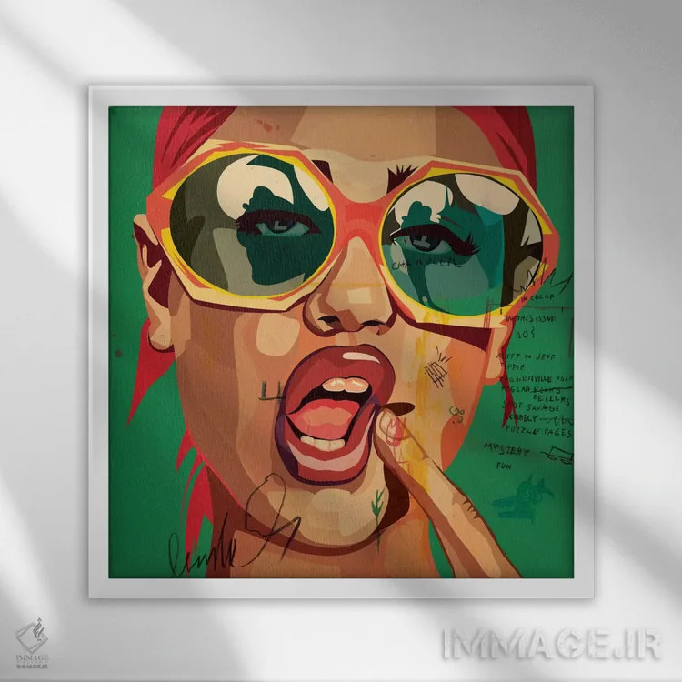 تابلو دختر بازیگوش اثر دای کریس آرت (هنرمند) - نمای قابدار سفید