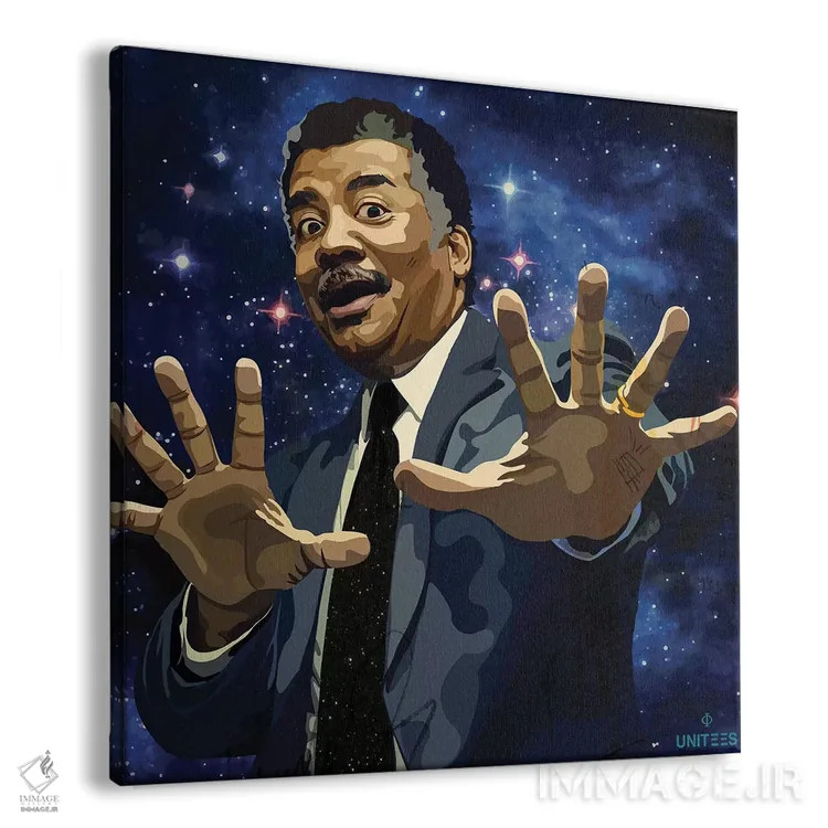 تابلو نیل دگراس تایسون (دانشمند) اثر دای کریس آرت (هنرمند) - نمای پرسپکتیو محصول