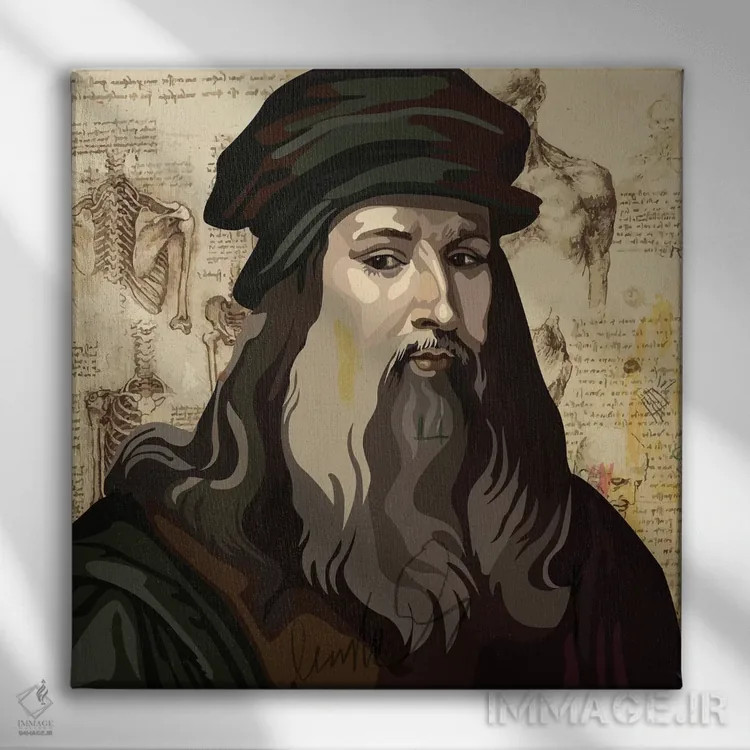 تابلو لئوناردو داوینچی اثر دای کریس آرت (هنرمند) - نمای روبهرو روی دیوار