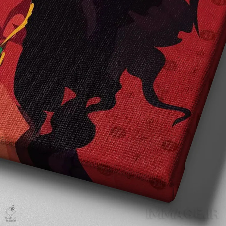 تابلو اسزیاِی (خواننده آمریکایی) اثر دای کریس آرت (هنرمند) - نمای نزدیک بافت بوم