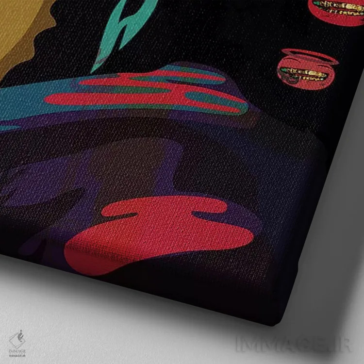 تابلو مالونالیزا (ترکیب نام/اثر هنری) اثر دای کریس آرت (هنرمند) - نمای نزدیک بافت بوم