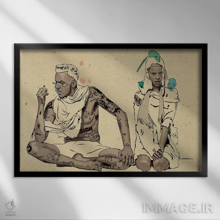 تابلو تصویرگری دای انتوورد (گروه موسیقی) اثر دای کریس آرت (هنرمند) - نمای قابدار مشکی