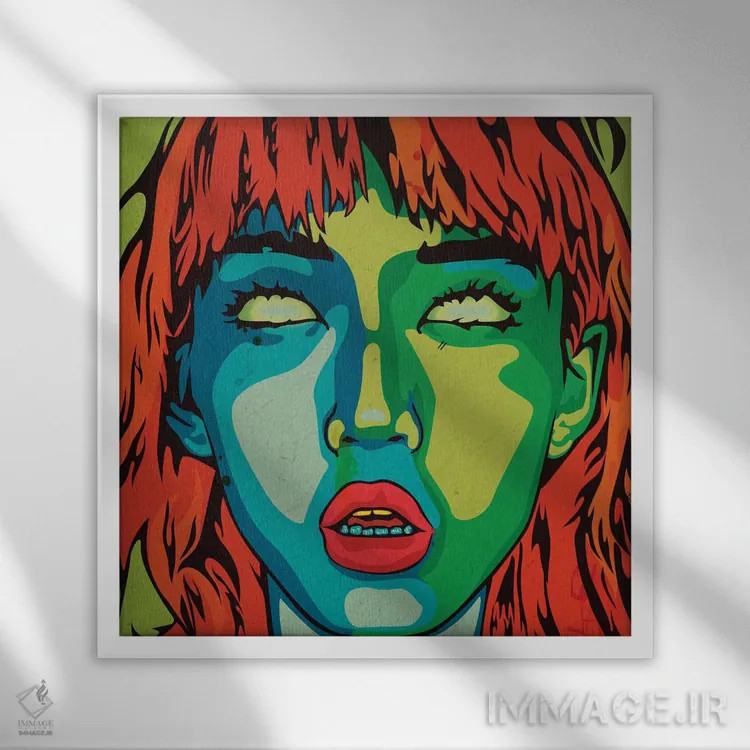 تابلو چشمهای او اثر دای کریس آرت (هنرمند) - نمای قابدار سفید