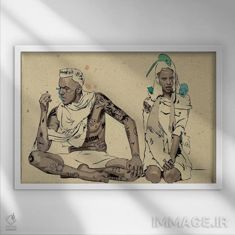 تابلو تصویرگری دای انتوورد (گروه موسیقی) اثر دای کریس آرت (هنرمند) - نمای قابدار سفید