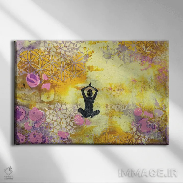 تابلو یادم میماند مدیتیشن کنم اثر دب چانی - نمای روبهرو روی دیوار