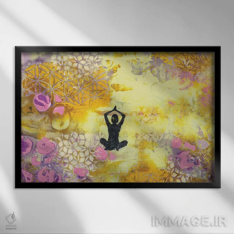 تابلو یادم میماند مدیتیشن کنم اثر دب چانی - نمای قابدار مشکی