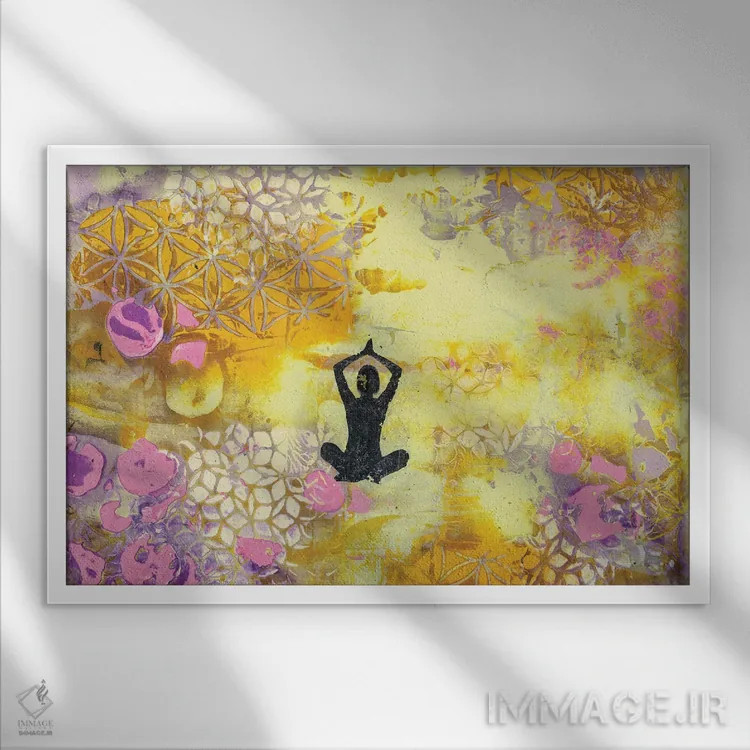 تابلو یادم میماند مدیتیشن کنم اثر دب چانی - نمای قابدار سفید