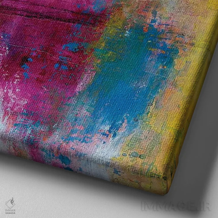 تابلو پرندگان روی سیم اثر دب چانی - نمای نزدیک بافت بوم