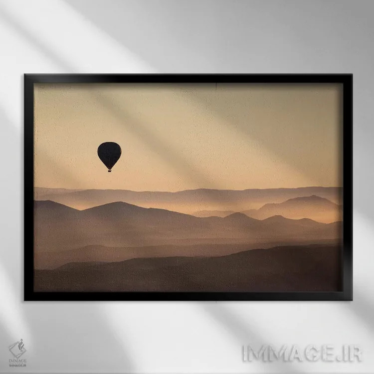 تابلو پرواز بالون در کاپادوکیه ۴۲ اثر دیوید کلاپ - نمای قابدار مشکی