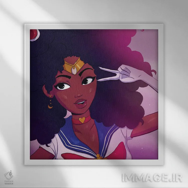 تابلو خانم ماه اثر دیوید کلمن جونیور - نمای قابدار سفید