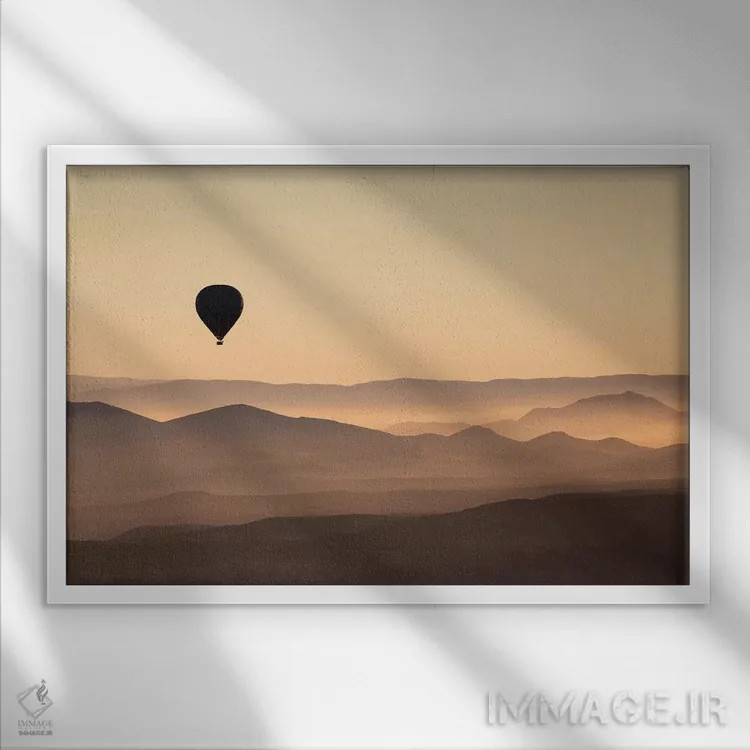تابلو پرواز بالون در کاپادوکیه ۴۲ اثر دیوید کلاپ - نمای قابدار سفید