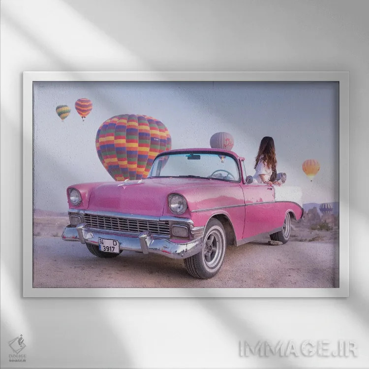 تابلو خودروی کلاسیک کاپادوکیه ۲ اثر دیوید کلاپ - نمای قابدار سفید