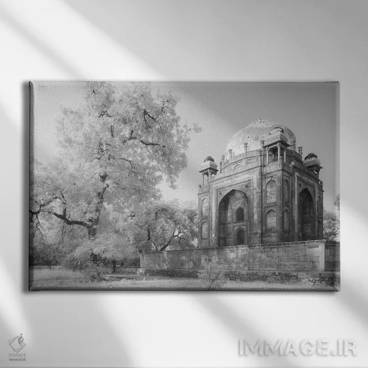 تابلو مقبره همایون دهلی هند ۱۸ اثر دیوید کلاپ - نمای روبهرو روی دیوار