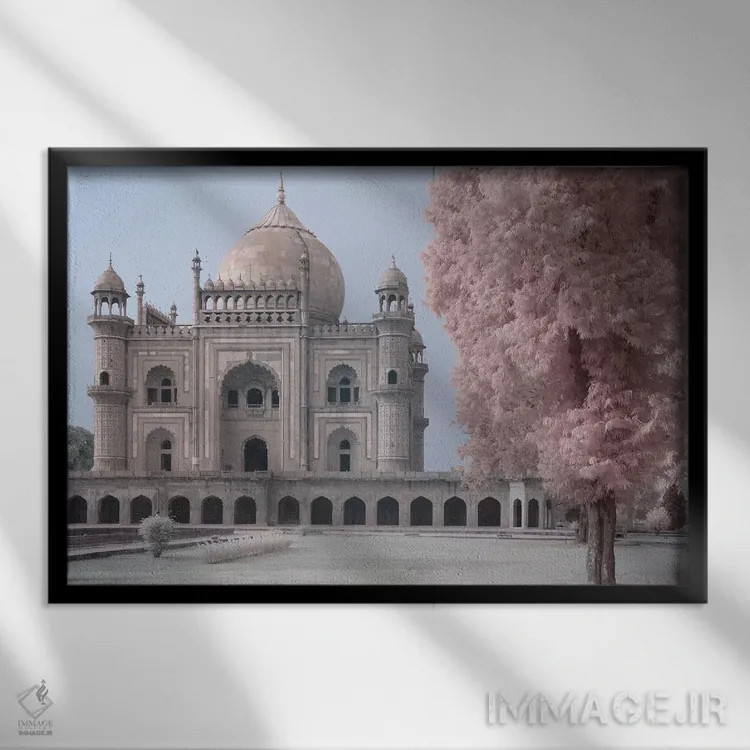 تابلو مقبره صفدرجنگ دهلی هند ۱ اثر دیوید کلاپ - نمای قابدار مشکی