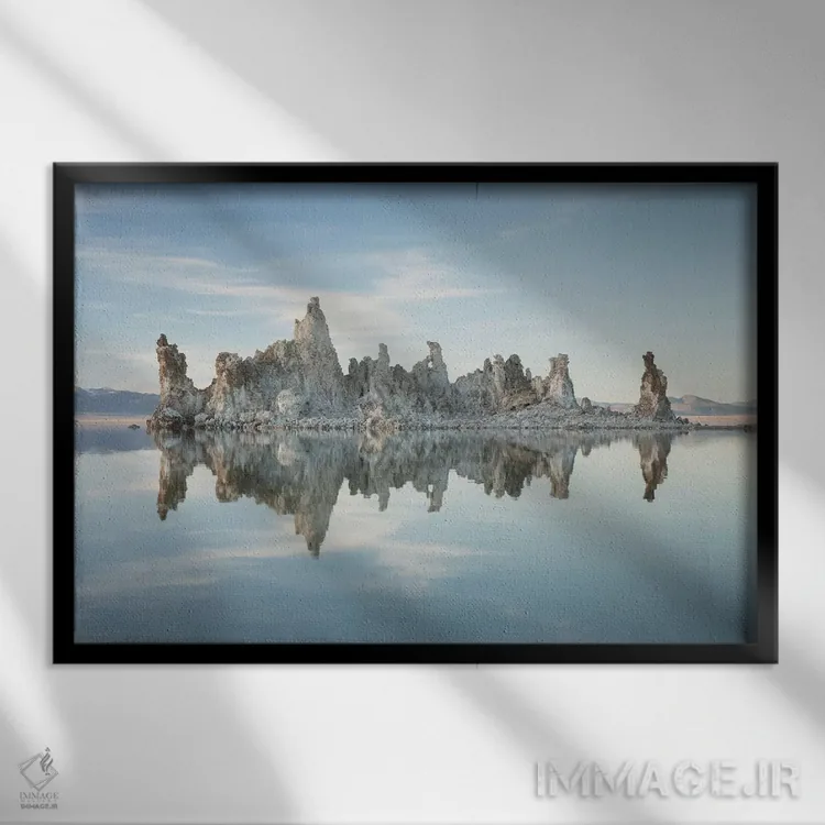 تابلو دریاچه مونو ۱ اثر دیوید کلاپ - نمای قابدار مشکی