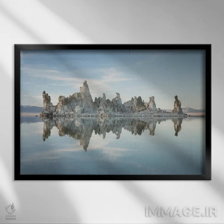 تابلو دریاچه مونو ۱ اثر دیوید کلاپ - نمای قابدار مشکی